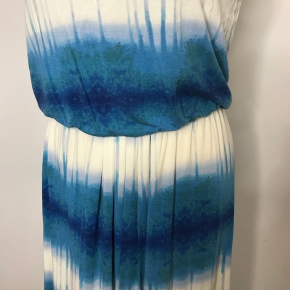 Tart Blue Tie Dye Ikat Maxi Dress - Picture 2 of 3